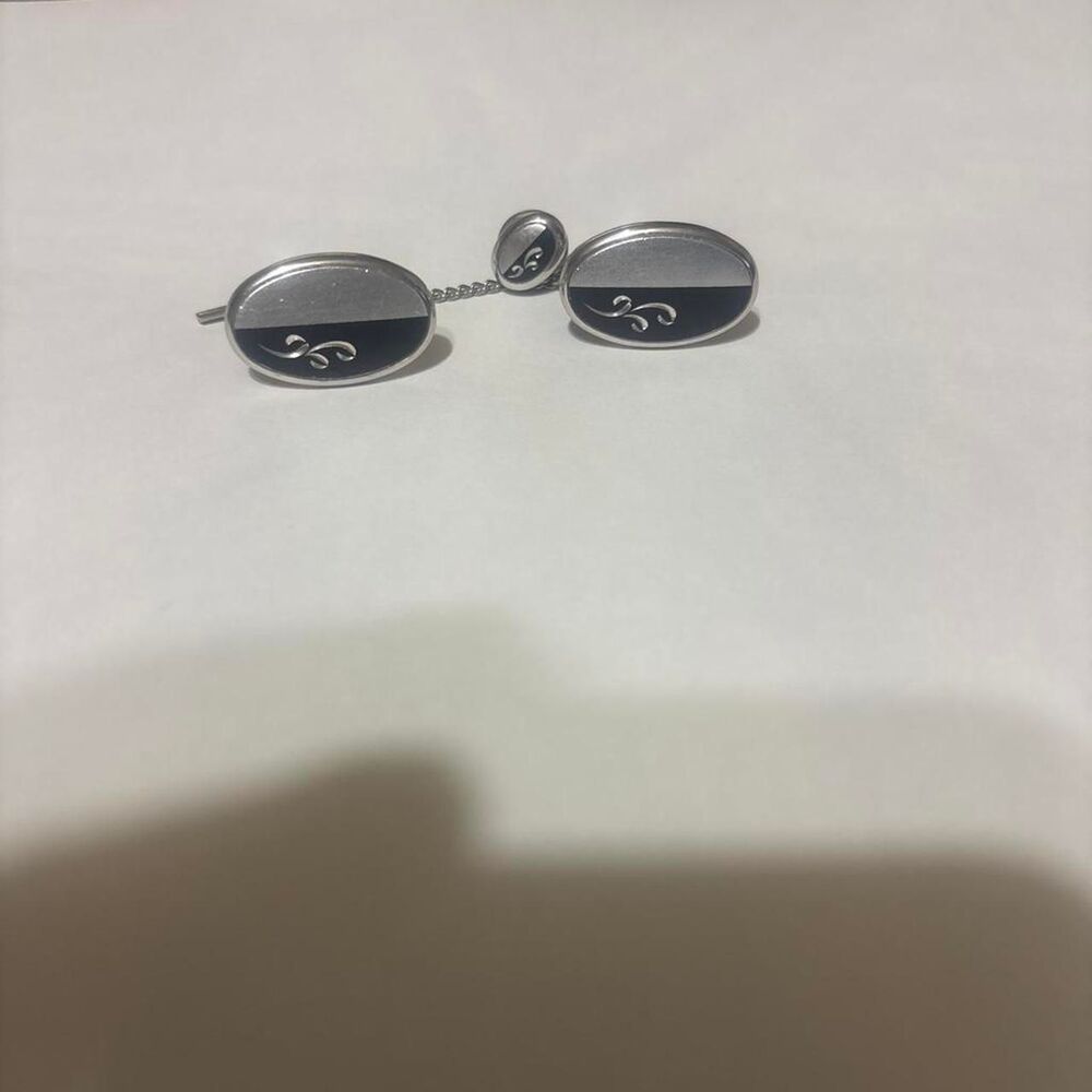 Swank Men's Silver and Black Accessory